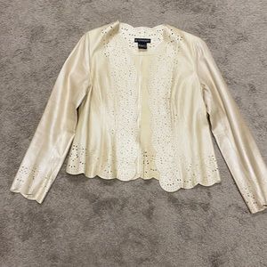 Cream colored leather jacket